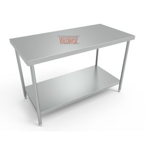 Mesa de Trabajo Tipo Isla con Entrepaño Acabado Brillante (110 cm x 060 cm x 090 cm)